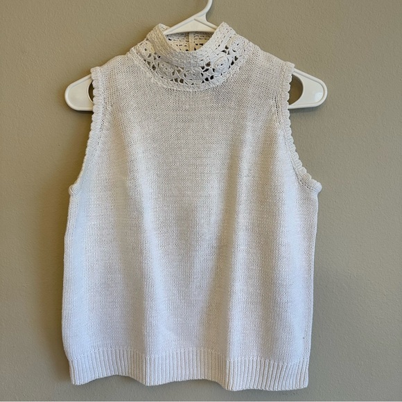 Vintage Sleeveless White Sweater Size Large - Picture 1 of 6